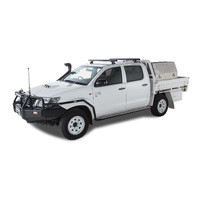 Rhino-Rack Heavy Duty RLT600 Trackmount Black 2 Bar Roof Rack for Hilux Gen 7